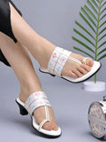 Shoetopia Classic Heeled White Kolhapuri For Women & Girls /Eu36,White,3,B0DDJKJDMW