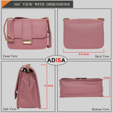 Adisa Women Girls Party Crossbody Sling Bag With Gold Chain (D. Pink),D. Pink,,B07XDNC2Q5
