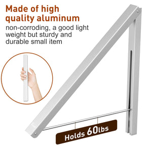 Anjuer Wall Mounted Drying Rack Clothes Hanger Folding Wall Coat Racks Aluminum Home Storage Organiser Space Savers