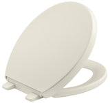 KOHLER K-4008-96 Reveal Quiet-Close with Grip-Tight Bumpers Elongated Toilet Seat, Soft Close Toilet Seat, Biscuit