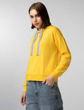 Fyltr Women'S Casual Hoodie With Stripe Tape - Rib Hem & Cuff | Drop Shoulder | Casual Winterwear For Women Mellow Yellow,Mellow Yellow,Mellow Yellow,L