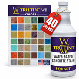 Walttools | Water-Based Concrete Stain Tru Tint (Bluejay) 1 Quart - Professional Grade, Eco-Friendly, Safe & Easy to Use (40 Col