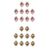 Merishopp 20Pcs Flat Back Beads Button Scrapbook Embellishments Pink Gold
