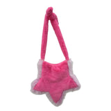 Snappsy Women Five Pointed Star Shaped Crossbody Bag Soft For New Year Travel Dating Rose Red Pink