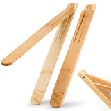 Bamboo Wood Salad Tongs With Space Saving Collapsible Spring, 11' Cooking Tong Enhanced Grip For Kitchen, Bbq Cooking, Camping Or Grill, Foldable Carry Or Storage, Flipping And Serving | Set Of 2,Tongs