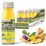 Greenhouse Juice Detox Wellness Shots Organic Immunity Shots Juice Liver Health Wellness + Anti-Inflammatory with Ginseng, Milk 
