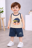 Promise Kid Baby Boy Vest Shorts Set | Cotton Sleeveless TShirt & Half Pant | Cool Boy Cap & Sunglass Print | Summer Clothes | 