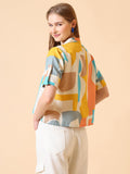 Wedani Regular Fit Top For Women,YELLOW,2XL,Cotton,Western,