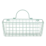 Small Aqua Wire Wall Basket Set/2