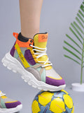 Shoetopia Smart High Top Casual Lace-Up Multi Sneakers For Women & Girls /Eu36,Multicolor,3,B0DFVGVLBS