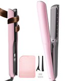 Betahouse Flat Iron Hair Straightener Airflow Curling Iron, Hair Straightener and Curler 2 in 1, 1 Inch Ionic Curling Wand with 