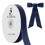 JaoZuyard Navy Blue Velvet Ribbon 5/8 X 10 Yards Velvet Ribbon Navy Blue for Gift Wrapping Christmas Valentines Halloween Decora
