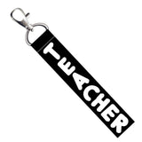 Isee 360 Teacher Black And White Lanyard Tag With Swivel Lobster For Gift Luggage Bags Backpack Laptop Bags L X H 5 X 0.8 Inch
