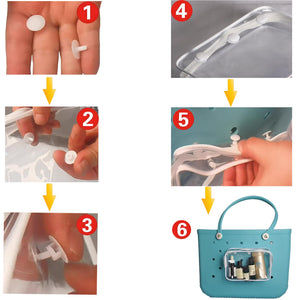 Aimeiar 4 Packs Clear Black Bogg Beach Tote Bag Accessories Compatible with Bogg Bag Insert Bag Travel Cellphone Makeup Clean To