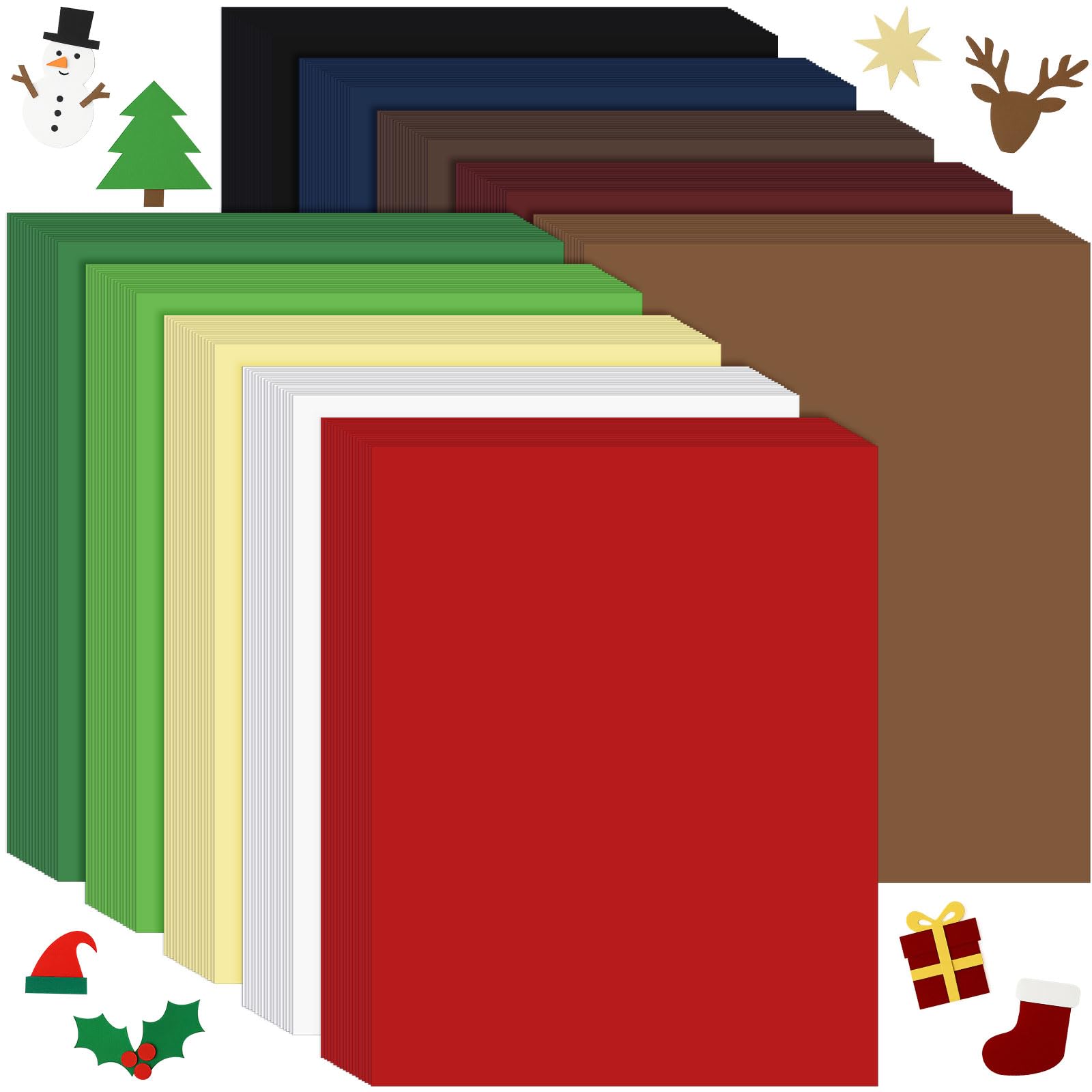 Cholemy 250 Sheets Colored Cardstock Bulk 8.3 x 11.7 Inch Pastel Cardstock Printer Paper Thick Assorted Construction Paper for G