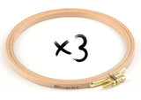 Nurge 3 Pcs 6 Inch Premium Beech Wood Gold Clasp Embroidery Hoop 8mm/0.3 Thickness (160mm = 6.30 ~ Approx 6)