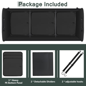 AOPHY Trunk Organizer for Car, 95L Large Capacity Storage with Non-Slip Bottom Strips and 2 Retractable Straps, Cargo Organizer