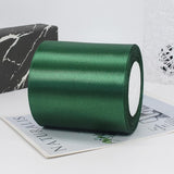 Dark Green Ribbon 4 Inch Wide - 25 Yards Green Satin Ribbon for Ribbon Cutting Ceremony Grand Opening, Wedding Chair Sash, Gift 