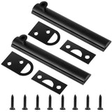 Lothee 2 Pcs Solid Brass Surface Bolt Door Bolt Latch Hardware Security Lock Slide Latches for Top of Door Slide Lock(Black,6 In