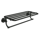 Moen DN0794BL Iso 24-Inch Wide Bathroom Hotel-Style Towel Shelf with Towel Bar, Matte Black