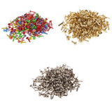 MERISHOPP 600Pcs Round Head Metal Paper Fasteners Pastel Brads for Craft Scrapbooking