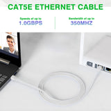 UltraPoE Cat5e Outdoor Ethernet Cable 100ft cat 5e Network Cable, RJ45 cat5 ethernet Cable Cord White, 350MHZ / Gigabit Network