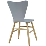 Modway Cascade Mid-Century Modern Wood Kitchen And Dining Room Chair In Gray