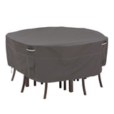 Classic Accessories Ravenna Water-Resistant 70 Inch Round Patio Table & Chair Set Cover Outdoor Table Cover