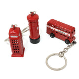 Honbay 3PCS Alloy London Keychains DoubleDecker Bus Telephone Booth Mail Box Key Rings Souvenir Gifts for Bag Purse Wallet Cell