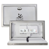 Stardrix Panda Care Stainless Steel Recessed Mounted Baby Changing Station, Heavy Duty Foldable Diaper Changing Table with Liner