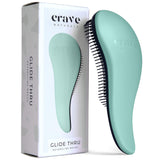 Crave Naturals Glide Thru Detangling Brush for Natural, Curly, Straight, Wet or Dry Hair - Gentle Detangler Styling Tool for Adu