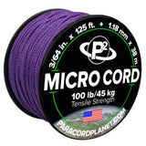 Paracord Planet Micro Paracord - Thin Braided Cord for Crafting, Fishing, and DIY Projects in 125 ft Spools - Royal Purple