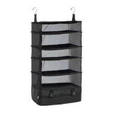 Ujeavette Hanging Packing Cube Hanging Suit Bag Multifunction Portable Hanging Clothes Fifth Floor Black