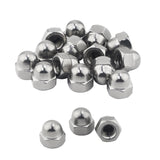 AOMIKITSTU Acorn Cap Nuts 30pcs, 5/16-18in Hex Acorn Bolt Covers, Dome Head Hex Nuts with Box, Hardware Nuts for General Fasteni