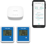 YoLink 2Pack X3 version Temperature Humidity data logger, longest wireless range, 5+ Years Battery, Emails/Text/App Alerts, Ale