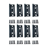QCAA Durable Steel Non-Mortise Hinge, for Chest, Box, & Vintage Cabinet Furniture, 2 x 0.9, Matte Black, 8 Pack, Made in Taiwan