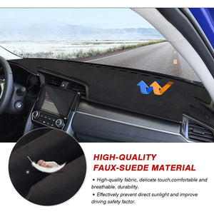 Cartist Custom Fit for Suede Dash Mat Honda Civic Coupe Sedan/Hatchback 2016-2020 2021 Accessories Dash Cover Nonslip Dashboard