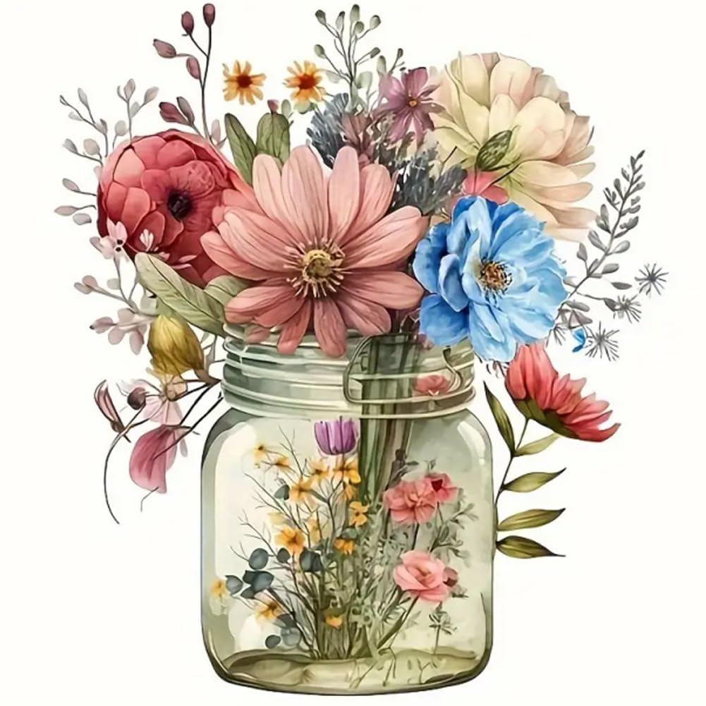 hill froeistung Skeleton Diamond Art Painting Kits for Adults,Flower Diamond Art Kits for Beginners, 5D DIY Round Full Drill Dia