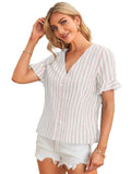 Wedani Women'S Cotton Casual V Neck Top (Small Beige),Beige,S