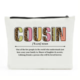 Cousin Makeup Bag - Cosmetic Bag for Women, Best Friend, Sister Gifts - Long Distance Relationship, Birthday, Wedding, Graduatio