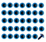 50 Pcs Blue Plastic Safety Eyes Round Craft Doll Eyes with Washers Crafting Buttons Accessories for Doll Bear Plush Animal and D