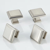 YCSJ Square Knobs - 10 Pack / 1.3 Inch, Satin Nickel Cabinet Knobs for Kitchen and Bathroom, Modern Dresser and Office Hardware