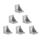 Akso Aoyupe L-Shaped Bracket, 4040 Aluminum Profile Assembly Connector Silver Style, 6Pcs