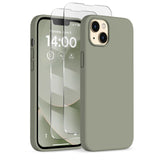 COFFKER Designed for iPhone 14 Plus Case Silicone, with 2X Screen Protectors, Full Body Shockproof Protective Cover, Liquid Sili