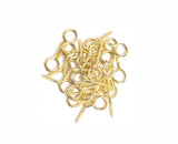 Mariyandh 100PCS 0.67 inches Yellow Eye Hooks Screw Metal Eye Hooks Small Eyelet Screws(1#,100PCS)