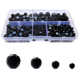 Chengmu Black Coin Glass Beads for Jewelry Making, Flat Round Faceted Briolette Rondelle Crytal Spacer Beads for Bracelet Neckla