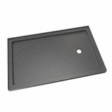 DreamLine SlimLine 34 inch D x 60 inch W x 2 3/4 inch H Right Drain Single Threshold Shower Base in Slate Gray