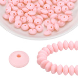 HARFINGTON 100Pcs Silicone Beads 12mm Lentil Rubber Focal Beads Bulk for Pens Keychain Bracelet Necklace DIY Crafts Making, Ligh