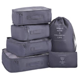 Oee Luggage Packing Organizers Packing Cubes Set For Travel, 6Pcs Gray, One_Size