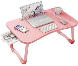 Laptop Desk Foldable Bed Table, Portable Lap Desk laptop Table with Storage Drawer and Cup Holder, Notebook Stand Reading Desk B